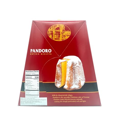 Chiostro di Saronno Handwerklicher Klassischer Pandoro 1000 g, Langsam Fermentierter Pandoro, Traditioneller Pandoro, Altes Rezept der Tradition, Natürliche Zutaten, Rote Geschenkbox