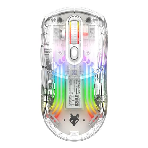 Mouse inalámbrico recargable para juegos con 5 DPI y diseño ergonómico blanco 2