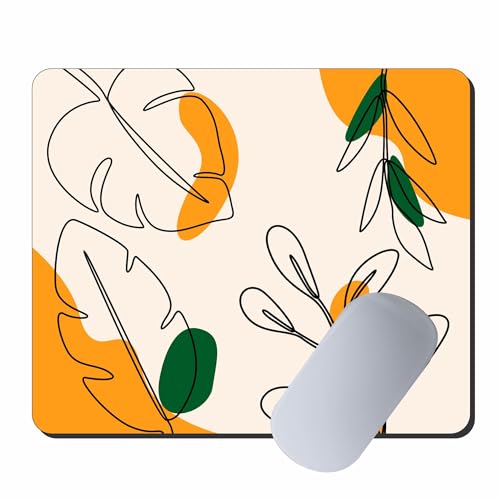 Image of My Print Shop Abstract Leaf Design Mouse Pad (9 x 7.5 Inch) | Non-Slip Rubber Base | Smooth Surface for Office, Home & Laptop Desk