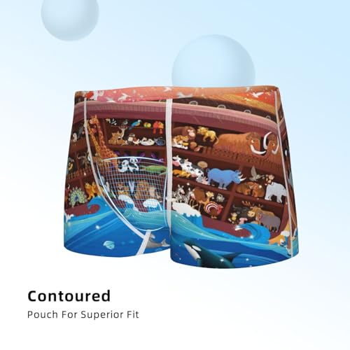 Boys' Cotton Boxer Brief Soft Underwear-Animals On Noah'S Ark24