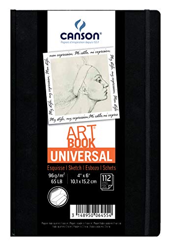 Canson Art Book Universal Cuaderno De Dibujo, Negro, 10.2 X 15.2 Cm