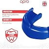 OPRO Snap-Fit Mouth Guard for Braces Instant Fit (Electric Blue) Age 10+ Boxing Mouthguard with Strap for MMA & Impact Sports, Impact-Resistant Football Mouth Guard for Sports - Includes Case