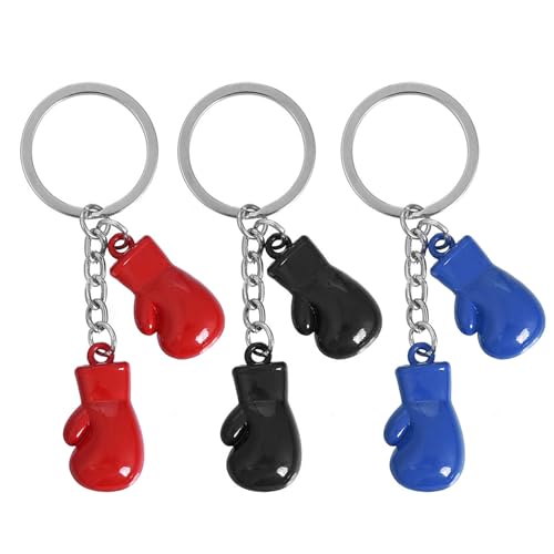 Llaveros De Guantes De Boxeo De 3 Piezas, Llaveros Creativos, Llaveros De Elementos Deportivos, Llaveros De Regalo, Llaveros De Moda