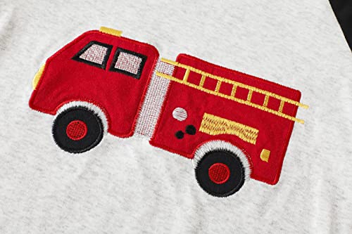 Family Feeling 4 Piece Baby Boys Fire Truck Pajamas Long sleeve 100% Cotton Toddler Pjs 18-24 Months - Thumbnail 3