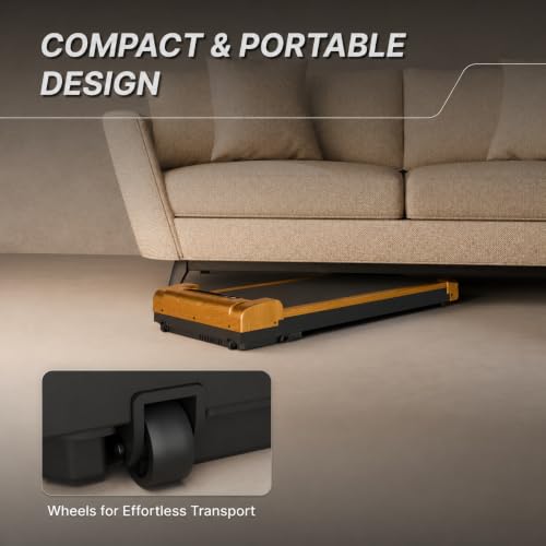 Image of Fitkit by Cult Walking Pad Neo (BLDC 3.5HP Peak Power) Compact Under Desk BLDC Motor Treadmill | Max Weight: 120kg | Home use with Remote Control (Brown)