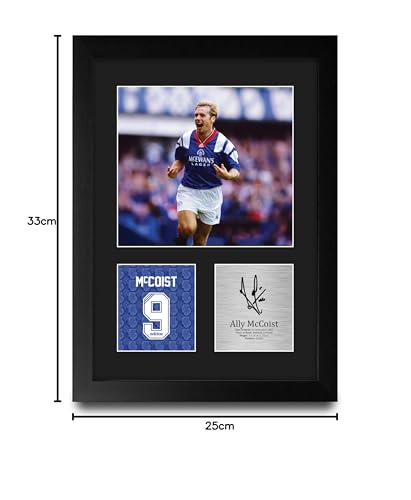 Ally McCoist Rangers autógrafo impreso en cuadro A4 para aficionados 3