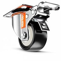 PEARWAY™ Premium Schwerlastrollen bis 320kg [4x Bremse] I Robuste Möbelrollen I Rollen für Möbel I Lenkrollen 50mm für Innen & Außen I Transportrollen Schwerlast I Rollen Schwerlast I Möbel Rollen