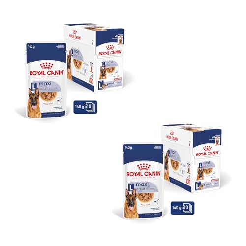 Royal Canin Maxi Adult | Doppelpack | 2 x 10 x 140 g | Alleinfuttermittel für Hunde | Für ausgewachsene große Hunde (26 bis 44 kg) | Vom 15. Monat bis zum 5. Lebensjahr