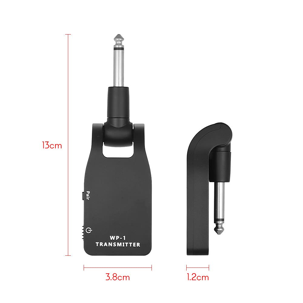 Btuty - Trasmettitore e Ricevitore Wireless per Chitarra, 2,4G con Batteria al Litio Ricaricabile Incorporata, Raggio di Trasmissione a 30m, per Chitarra o Basso Elettrico (Nero)