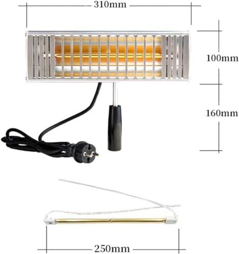 Infrared Paint Curing Lamp, 1000W Handheld Paint Dryer for Auto Body Paint Drying and Maintenance, Efficient Baking Heating Light