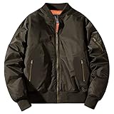 [KEFITEVD] 中綿ジャケット メンズ 厚手 ボンバージャケット アウトドア トレッキング スカジャン 無地 ライダース ブルゾン 野球 ジャンパー 防寒着 ゴルフ 作業着 コーヒー L