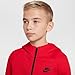 Nike Sportswear Tech Fleece Big Kids' Full-Zip Hoodie (HV5867-657, University Red/Black/Black) Size Medium