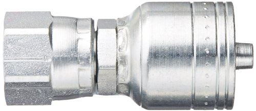 Image of Aeroquip 1AA6FJ4 Carbon Steel Global TTC (Thru the Cover) Crimp Hose Fitting Female JIC Swivel, Straight, 1 /4 inch Hose ID, 9 /16 inch - 18 Thread