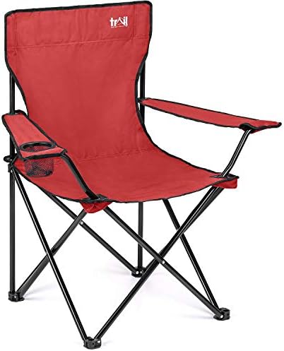 Trail Camping Chair Lightweight Folding Cup Holder Carry Bag 100kg Capacity