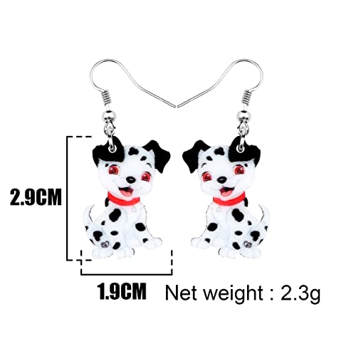 Boucles d'oreilles dalmatien acrylique légères anti-allergie - 5