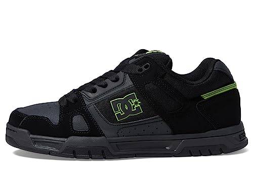 DC DC Men's Stag Low Top Skate Shoe Black/Lime Green 9