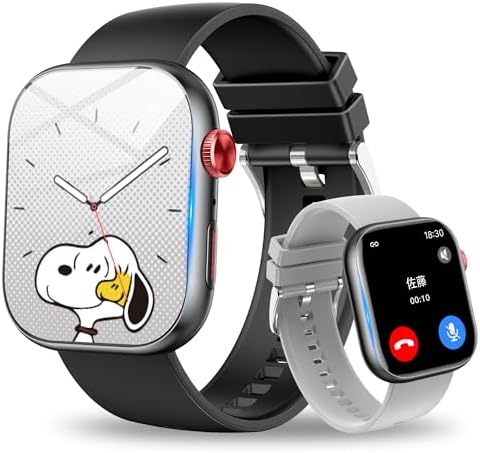 （12:00時点） 【Amazon.co.jp限定】スマートウォッチ 【2025 進化モデル＆付属ベルト*2 】2.01インチ大画面 iPhone対応 アンドロイド対応 smart watch Bluetooth 通話機能付き GPS機能 天気 IP67防水 多言語 多種機能付き IP67防水 長持ちバッテリー メッセージ通知 スポーツウォッチ レディース メンズ 文字盤設定 多種類運動モード 軽量（ブラクラ）
