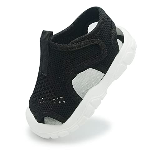 Isusujo Baby Sandals Boy Girl Summer Walking Shoes Closed Toe Sneakers For Infant 6 9 12 18 24 Months Black Size 6-12 Months Infant #TOP2