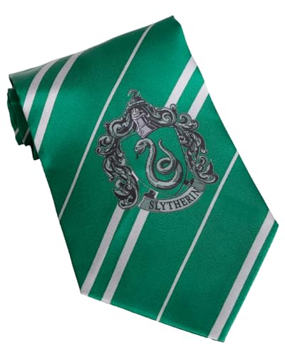 Funidelia Cravate Officielle Serpentard Harry Potter pour adultes. Accessoires de déguisements pour adultes