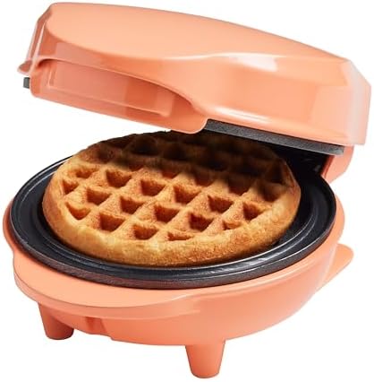 Bestron Mini-Waffeleisen für klassische Waffeln 10cm, kleiner Waffelmaker inkl. Antihaftbeschichtung, ideal für Kindergeburtstage, Ostern oder Weihnachten, Sweet Dreams Kollektion,