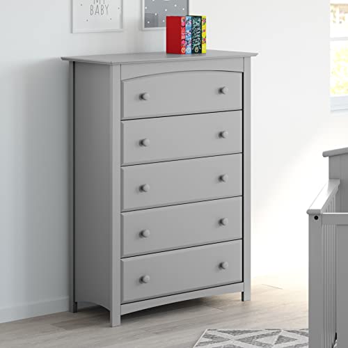 image for Storkcraft Kenton 5 Drawer Dresser (Pebble Gray) – Dresser for Kids 