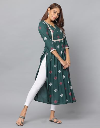 Image of Floral Print Slim Fit 3 /4th Sleeve Kurta