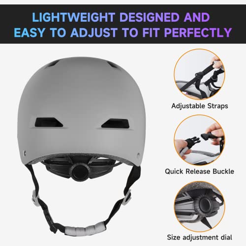 Findway Pro Skateboard Helmet [Safety Certified] Two Removable Liners Bike Helmet for Kids Youth & Adults for Skate, Scooter, Commuter, Longboard & Incline Skating Rollerblading with Adjustable Dial - Thumbnail 4