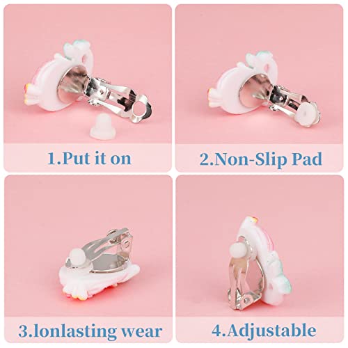 Kids Clip On Earrings for Girls 20/30/40 Pairs Hypoallergenic Clip on Earrings for Kids Cute Animal Earrings for Little Girls Jewelry Set Party Favor Gift3