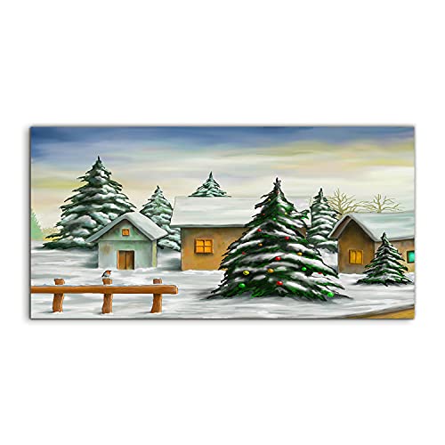 Tableau acrylique paysage de neige 120x60cm pour réchauffer l'ambiance