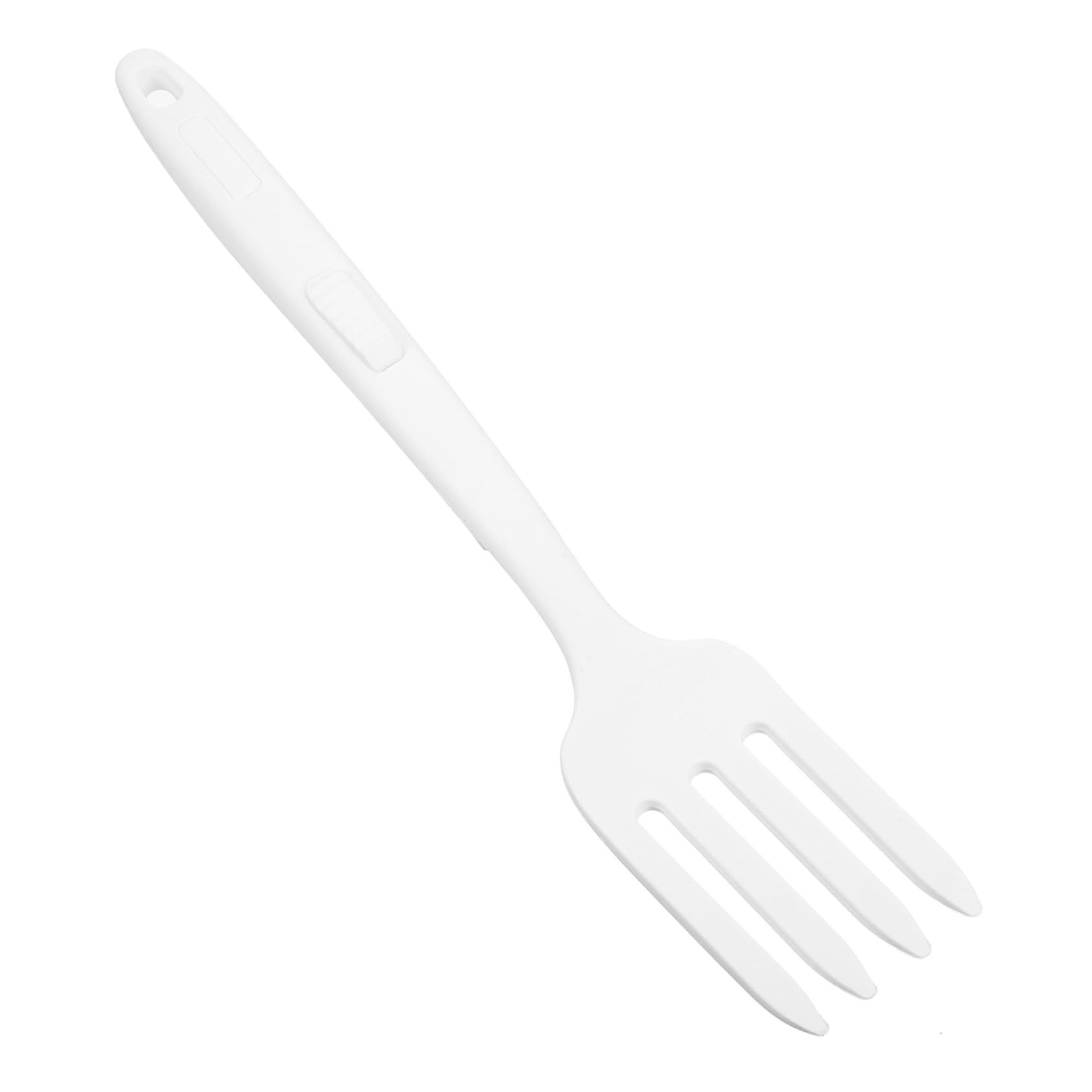 FUNOMOCYA 2pcs Cooking Fork White Large Silicone Fork for Pasta Salad Mixing Heat Resistant Kitchen Gadget