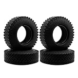 Pour Axial Pour SCX10 F350 Pour Tamiya 1/10 98mm 1.9 Pouces Pneus Roue Caoutchouc RC Pièces Roues Camion Voiture Chenille Roche RC Voitures Pièces(4PCS)
