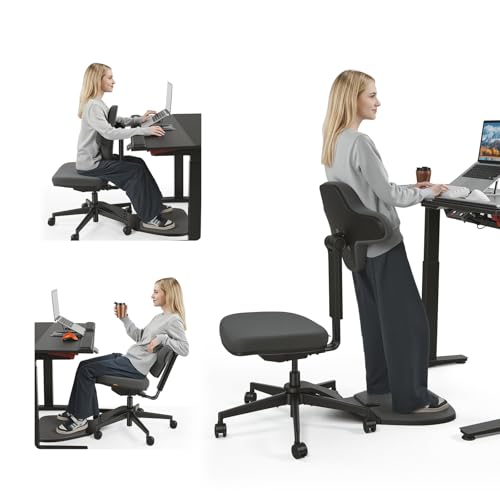 Newtral-Ergonomic-Standing-Desk-Chair-Standing-Mate-Chair-for-Sit-Stand-Sole-Mate-of-Standing-Desk-Standing-Desk-Stool-with-Adjustable-Height-Depth-for-Perching-Leaning-Kneeling Newtral Ergonomic Standing Desk Chair, Standing Mate Chair for Sit-Stand, Sole Mate of Standing Desk, Standing Desk Stool with Adjustable Height & Depth for Perching, Leaning & Kneeling - Image 1