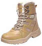 CSHE Herren Schneestiefel Outdoor Winterschuhe Herren Damen Wasserdicht Winterstiefel Warm Gefütt...