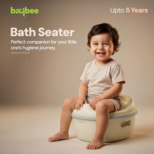 Image of Baybee 3 in 1 Baby Potty Training Seat for Kids 1-5 Years | Toddler Baby Potty Seat Chair with Removable Tray & Anti Slip Base | Portable Toilet Training Potty Seat with Step Stool for kids (Ivory)