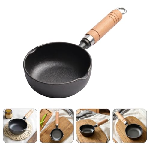 Mini casserole en fer de 11 cm avec son manche en bois - 4