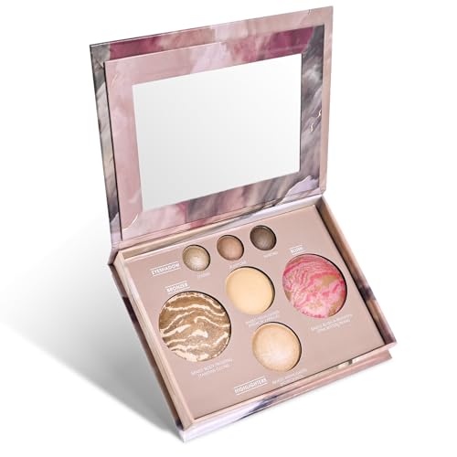 KYDA Baked Makeup Palette, Full Size Baked Palette Compact Includes Bronzer, Blush, Highlighters and 4 Eyeshadows, Travel-Friendly Baking Makeup, Highly Pigmented, Long-Wearing