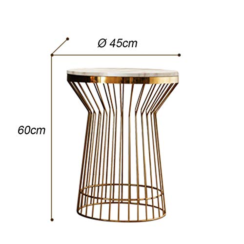 Table d'appoint en marbre chic et dorée pour salon moderne - 4