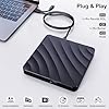 Lecteur CD DVD Externe pour PC, USB 3.0 Graveur DVD Externe Optiques Externes -/+ RW Drive, Lecture Rapide Lecteur dvd USB pour Windows, Mac OS, Linux, Ordinateur Portable, iMac, MacBook, Desktop