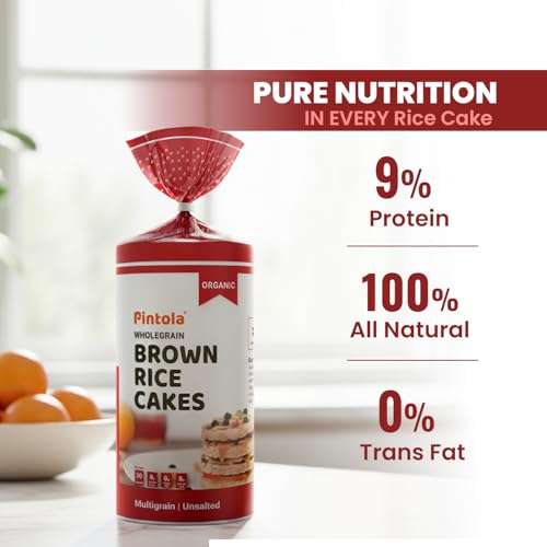 Image of Pintola Organic Wholegrain Brown Rice Cakes Combo Pack (All Natural) (Multigrain and Lightly Salted) (130 g x 2) (Pack of 2)