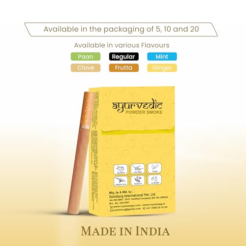 Image of ROYAL SWAG Ginger Flavoured Ayurvedic Wellness Sticks 100 King Size Herbal Wellness100% No Nicotine No Tobacco Non Addictive Herbal Alternative
