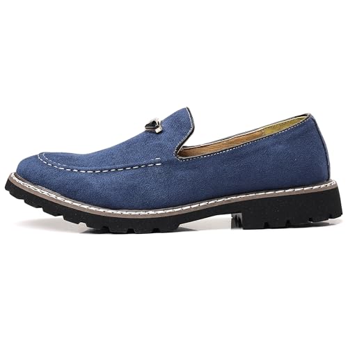 Image of Coramtty Men's Dress Loafers Classic Comfort Vintage Suede Slip On Business Work Driving Walking Casual Shoes