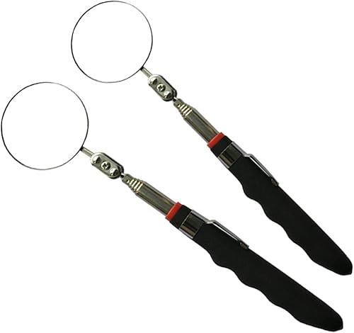 Espejo de inspección telescópico, mango de espejo redondo, herramienta de inspección para comprobar el estado del vehículo, observar las pestañas,