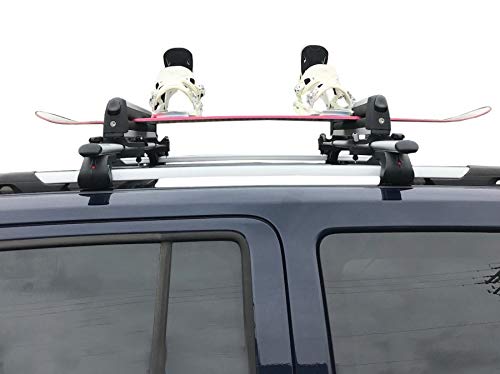 BRIGHTLINES Crossbars & Ski Rack for 6 Skis 4 Snowboards Combo Compatible with 2003-2013 Volvo Xc70