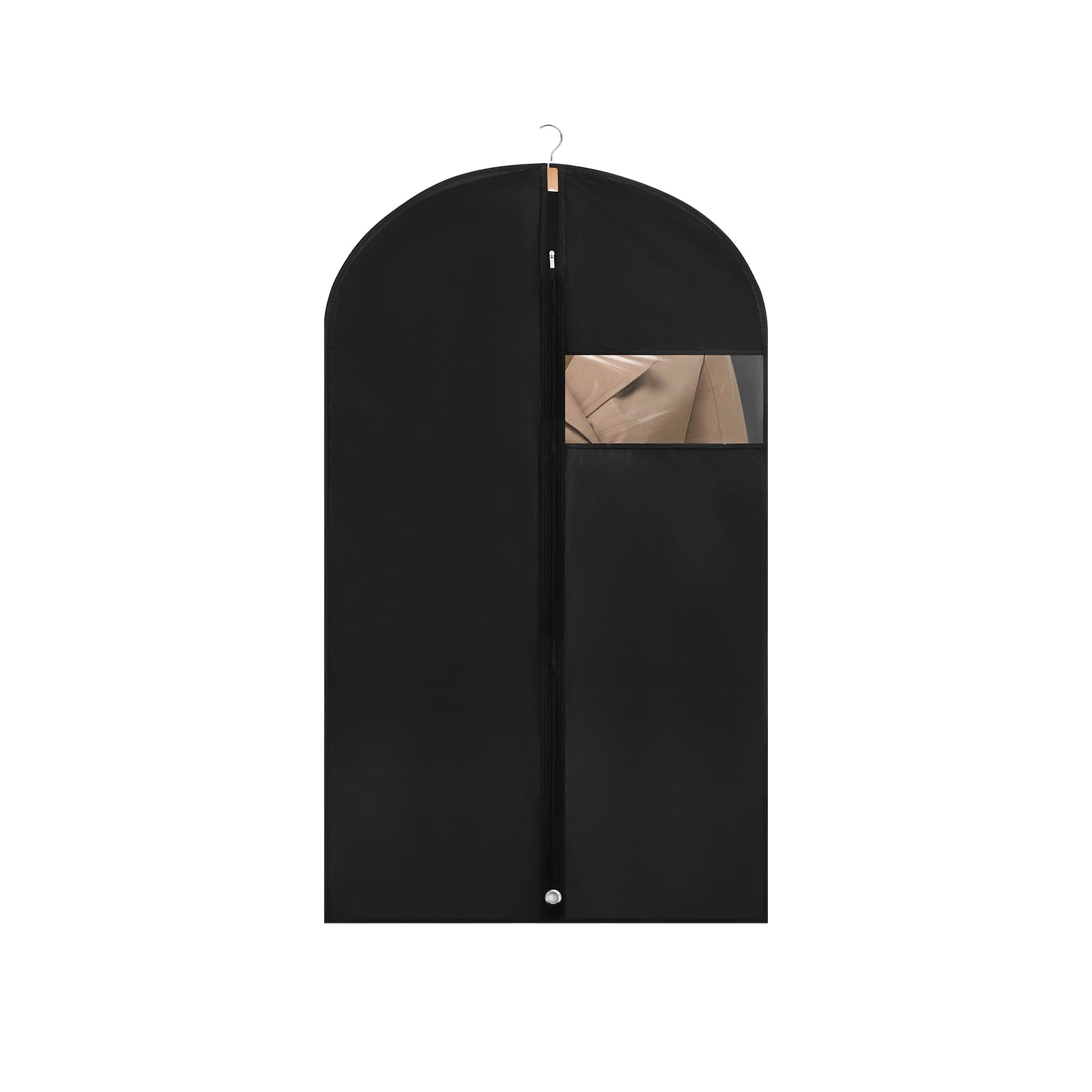 1 Pack Garment Bags with Clear Window 45 Clothes Covers with Zipper Transparent Hanging Suit Coat Covers for