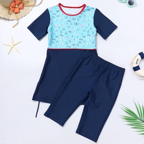 Image of Islamic Swimsuit for Girls 2-Piece Full Cover Hijab Top Burkini Pants Modest Muslim Swimwear Beachwear Bathing Suit
