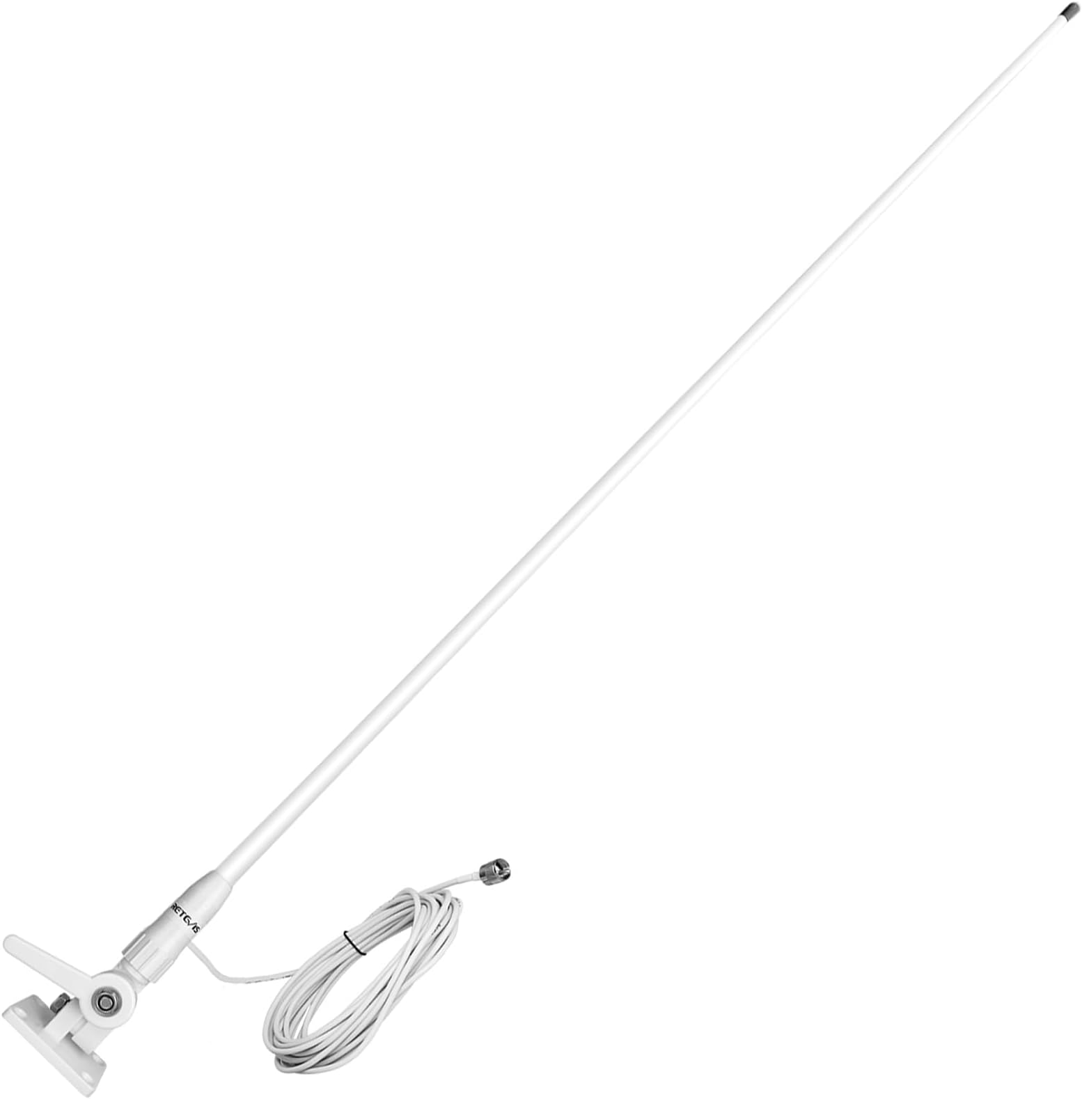 Retevis MA06 VHF Marine Antenna, 3.5dBi Fiberglass Waterproof Boat Antenna, 23 Ft/7 m RG-58 Coaxial Cable with PL-259 Connector Ratchet Mount, for Retevis RA27 RM20 VHF Marine Radio, 43.3Inch