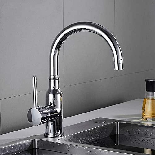 Robinets de cuisine rotation 360 degrés mitigeur eau chaude froide chrome - 2
