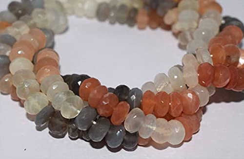 Multi Moonstone Beads naturelles facettées 8mm, fil de pierres semi-précieuses haut de gamme