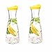 INIFLM 2 szt. szklana karafka dzbanek na wodę z klapką, 822 ml przezroczysta karafka do napojów, mimoza, pojemnik na sok z mrożonej herbaty (żółty)