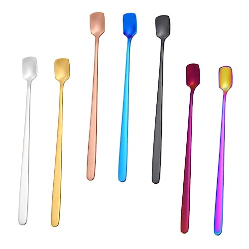Unomor 304 Stainless Steel Coffee Stirrer Round Head Mixing Spoon for Tea Dessert Ice Cream Bar Supplies Elegant Present for Housewarming